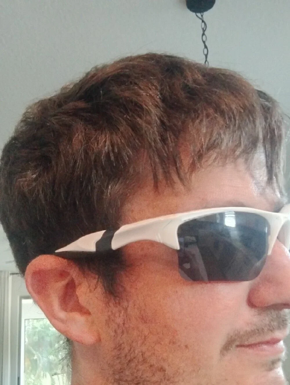 Oakley White and Black Half Jacket Frames With Black Lenses